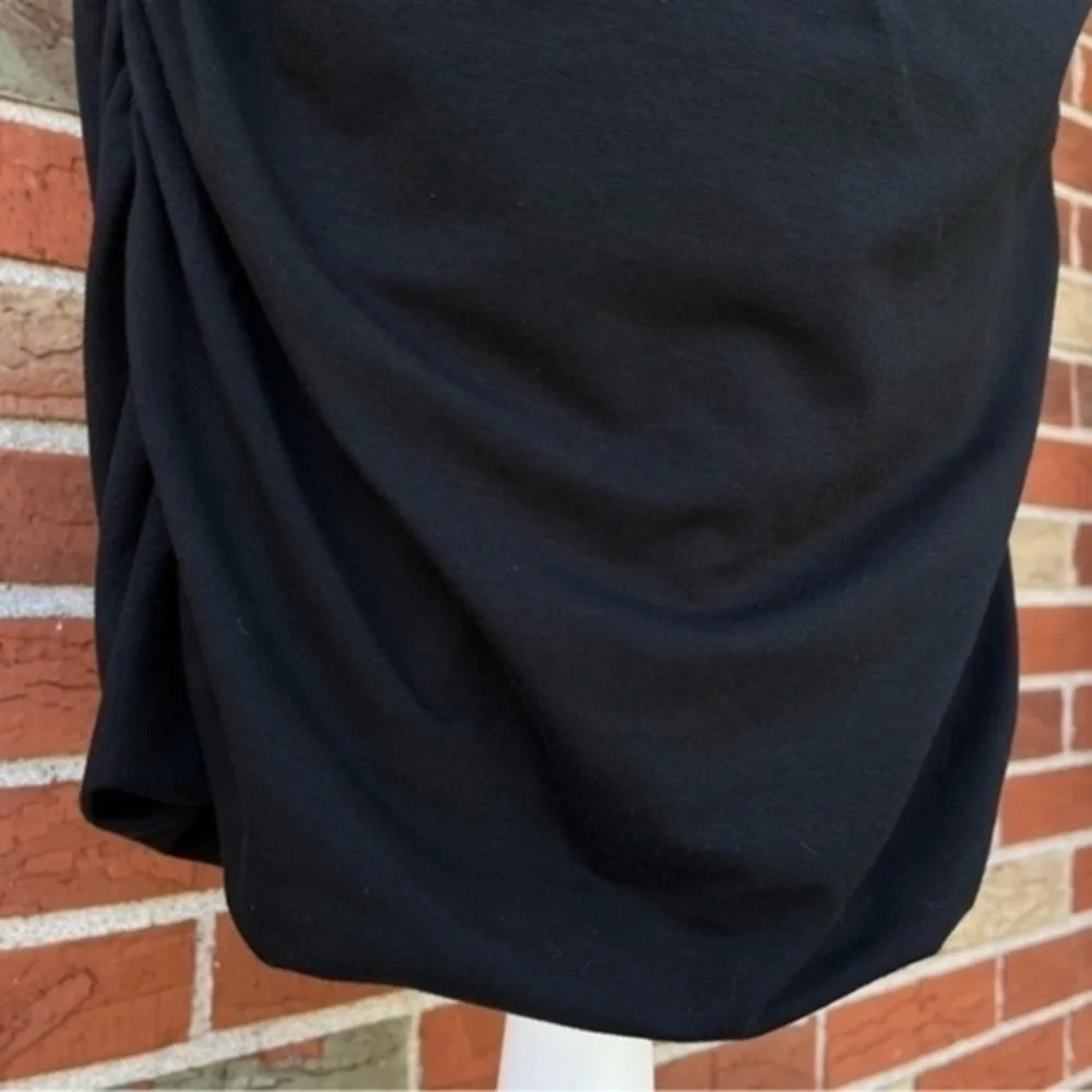 Athleta V-neck Ruched Black Short Sleeve Midi Dress 👗 - Picture 6 of 9